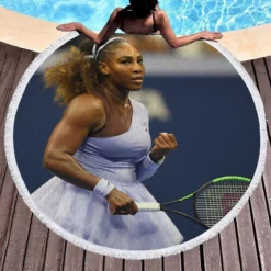 Serena Williams Wimbledon Player Round Beach Towel 1