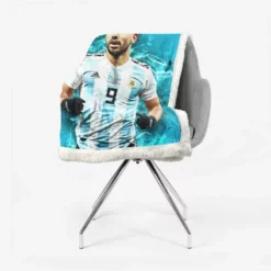 Sergio Aguero Argentina World Football Player Sherpa Fleece Blanket 2