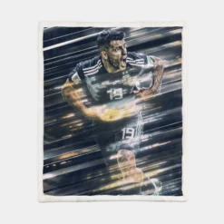 Sergio Aguero Classic Argentina Sports Player Sherpa Fleece Blanket 1