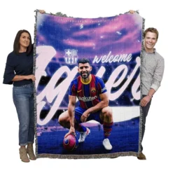Sergio Aguero Consistent Baca Football Player Woven Blanket