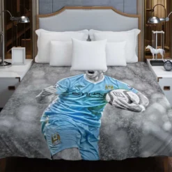 Sergio Aguero Dependable City Soccer Player Duvet Cover