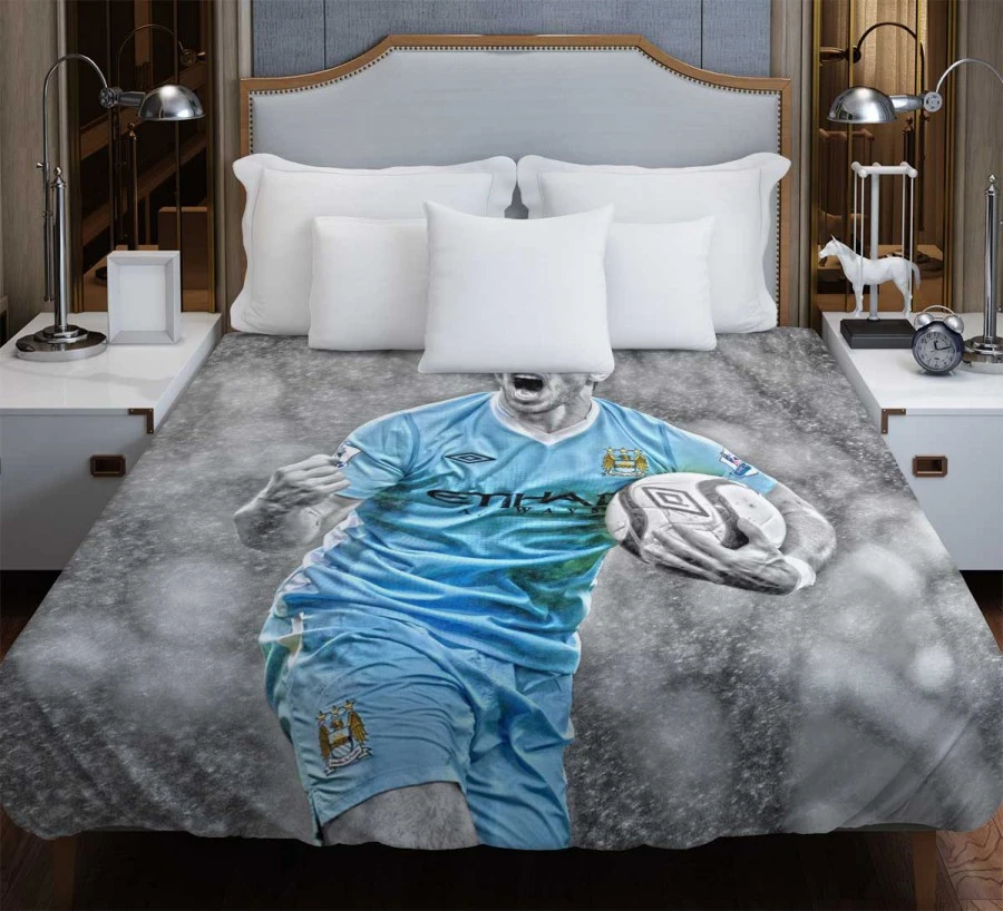 Sergio Aguero Dependable City Soccer Player Duvet Cover