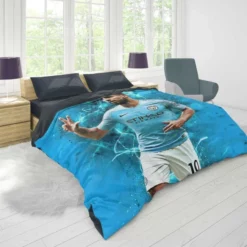 Sergio Aguero FA Community Shields Football Player Duvet Cover 1