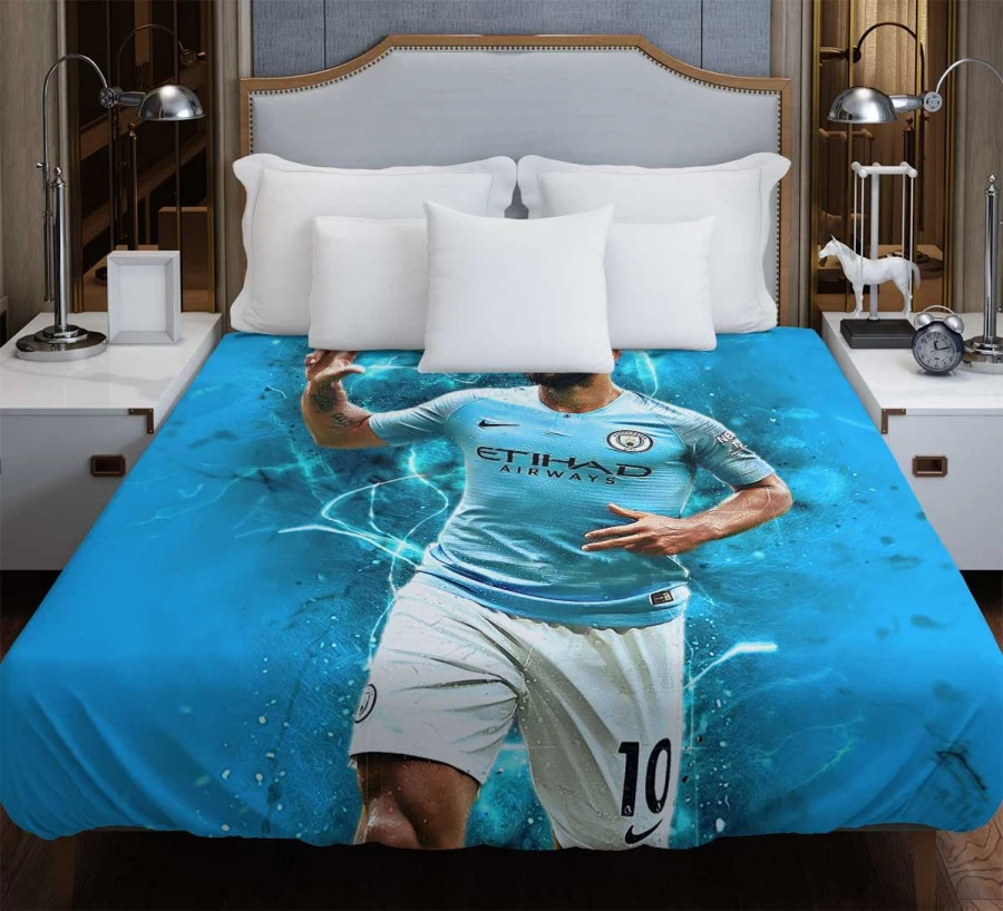 Sergio Aguero FA Community Shields Football Player Duvet Cover