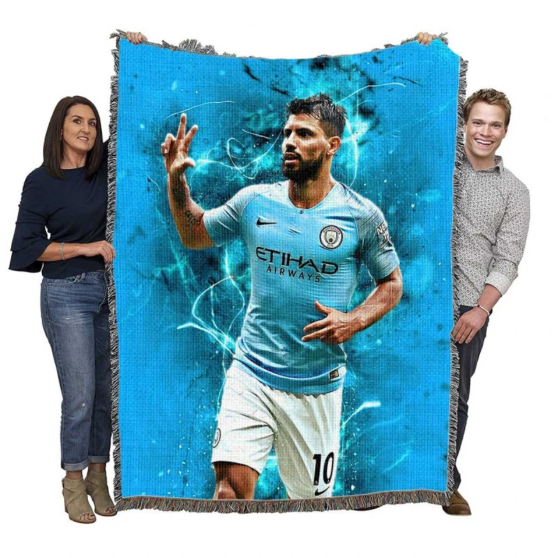 Sergio Aguero FA Community Shields Football Player Woven Blanket