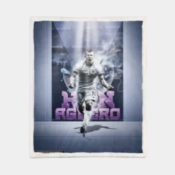 Sergio Aguero FA Cup Football Player Sherpa Fleece Blanket 1