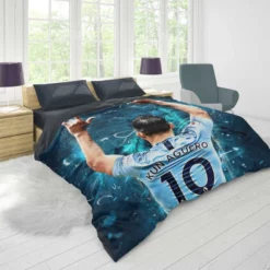 Sergio Aguero Focused Football Player Duvet Cover 1