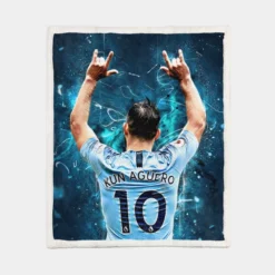 Sergio Aguero Focused Football Player Sherpa Fleece Blanket 1