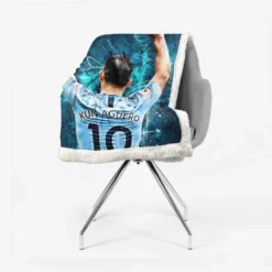 Sergio Aguero Focused Football Player Sherpa Fleece Blanket 2