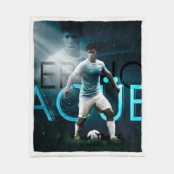 Sergio Aguero Manchester City Club Sherpa Fleece Blanket 1