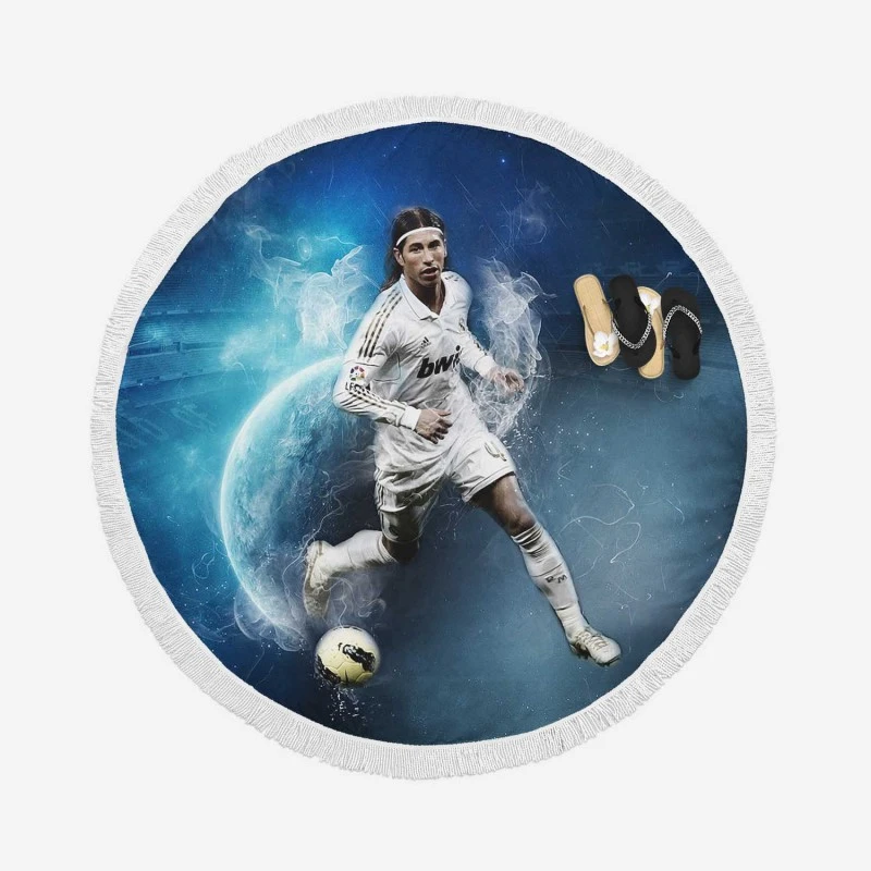 Sergio Ramos Copa del Rey Sports Player Round Beach Towel