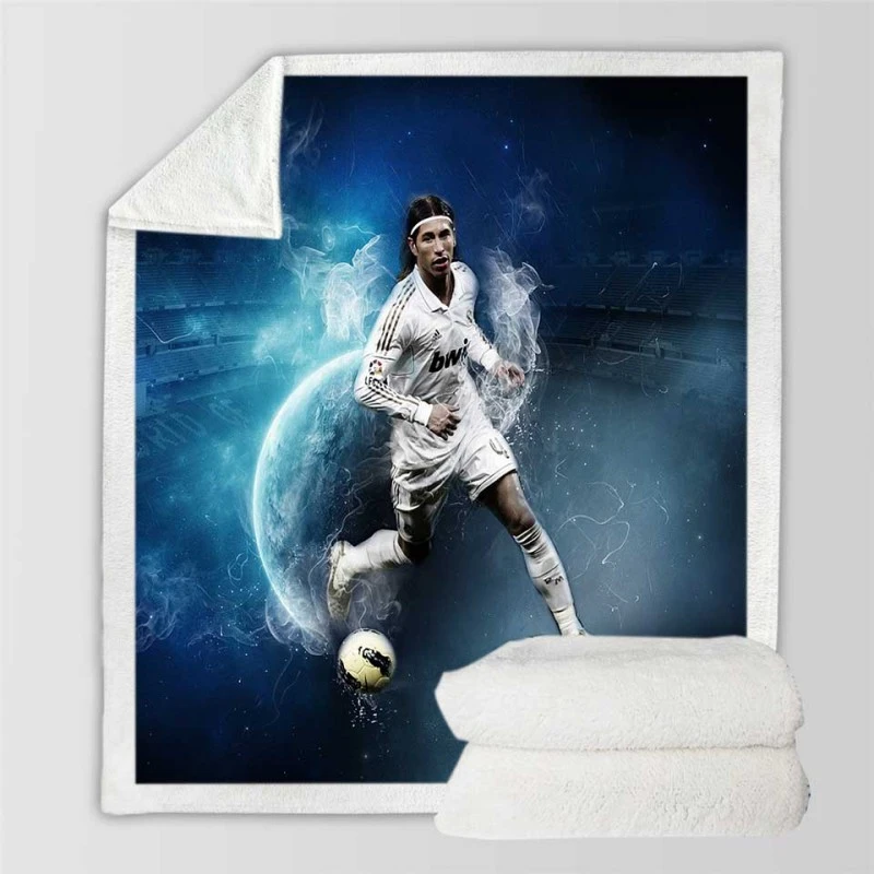 Sergio Ramos Copa del Rey Sports Player Sherpa Fleece Blanket