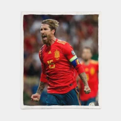 Sergio Ramos Motivational Football Player Sherpa Fleece Blanket 1