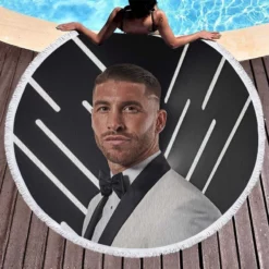 Sergio Ramos Outstanding Sports Player Round Beach Towel 1