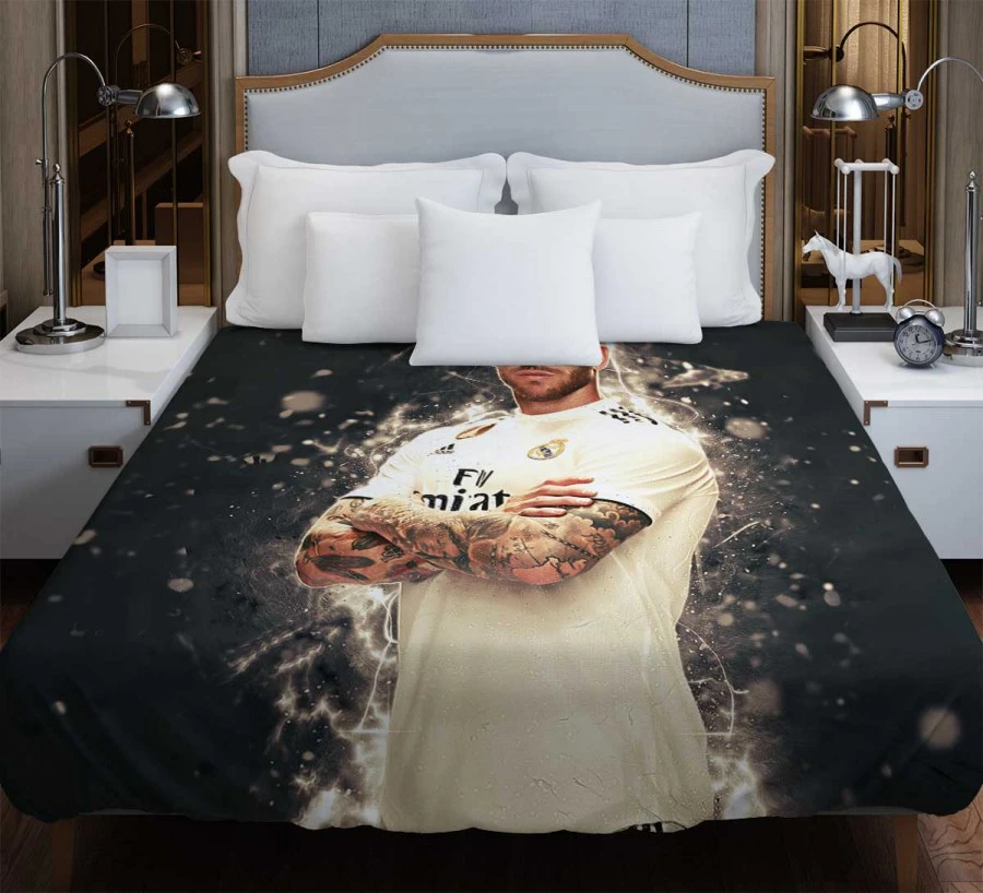 Sergio Ramos Powerful Soccer Player Duvet Cover