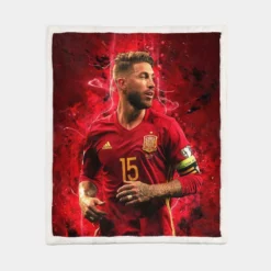 Sergio Ramos Professional Spanish Footballer Sherpa Fleece Blanket 1