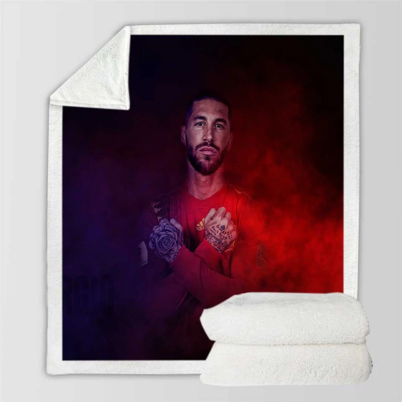 Sergio Ramos Spanish Pro Sports Player Sherpa Fleece Blanket