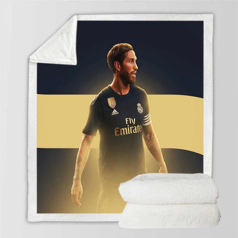 Sergio Ramos Sports Player Sherpa Fleece Blanket