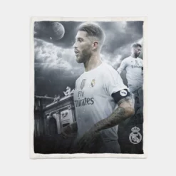 Sergio Ramos Supercopa de Espana Player Sherpa Fleece Blanket 1