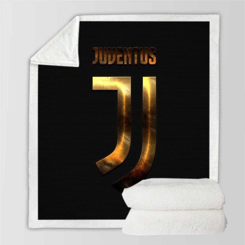 Serie A Football Club Juve Logo Sherpa Fleece Blanket