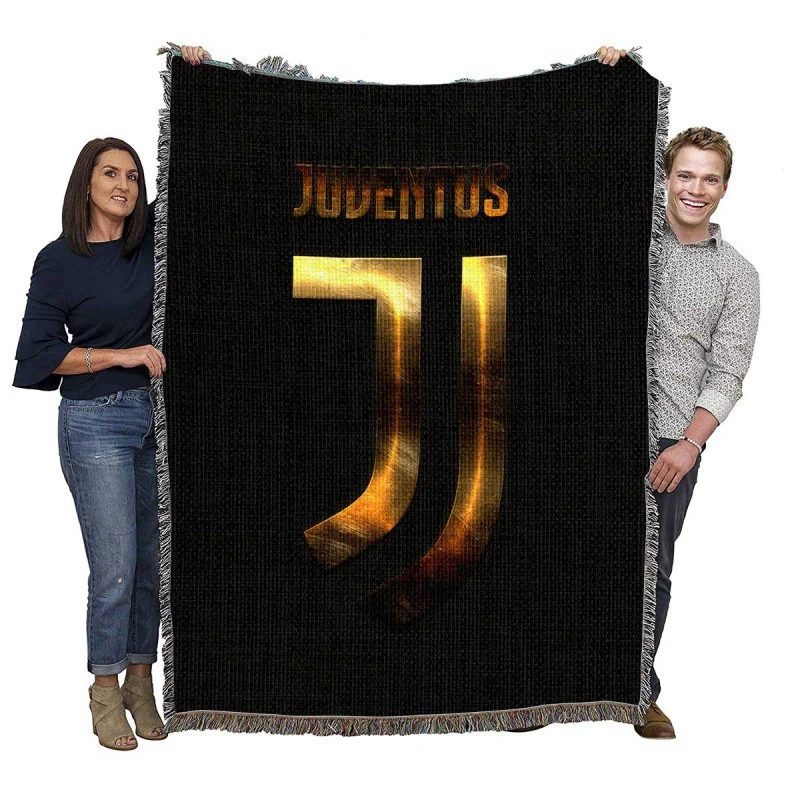 Serie A Football Club Juve Logo Woven Blanket