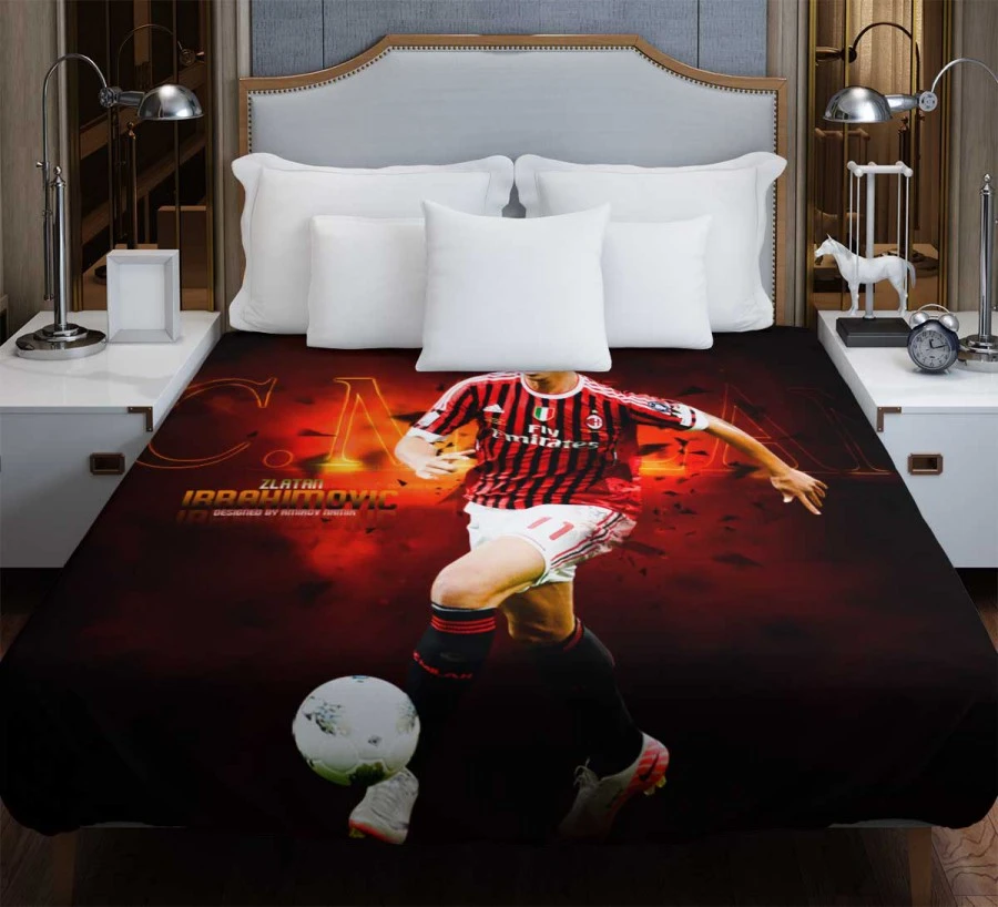 Serie A Football Player Zlatan Ibrahimovic Duvet Cover