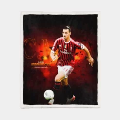 Serie A Football Player Zlatan Ibrahimovic Sherpa Fleece Blanket 1