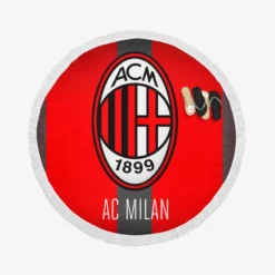Serie A football Soccer club Logo AC Milan Round Beach Towel