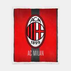 Serie A football Soccer club Logo AC Milan Sherpa Fleece Blanket 1