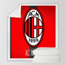 Serie A football Soccer club Logo AC Milan Sherpa Fleece Blanket