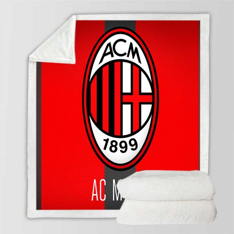 Serie A football Soccer club Logo AC Milan Sherpa Fleece Blanket