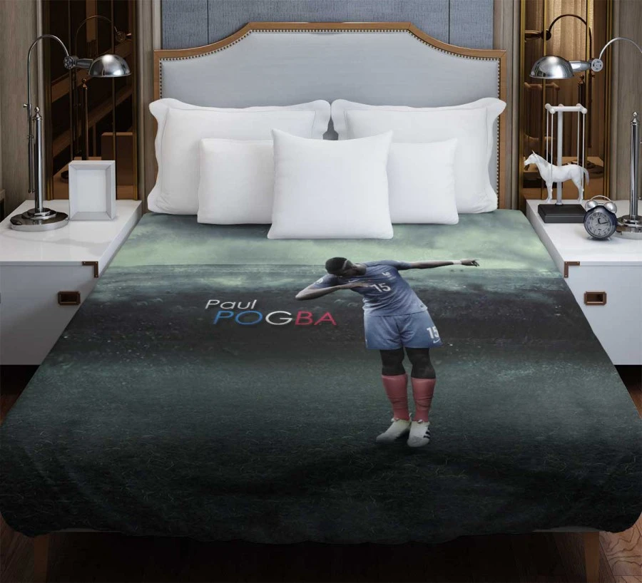 Sharp French Football Player Paul Pogba Duvet Cover