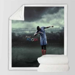 Sharp French Football Player Paul Pogba Sherpa Fleece Blanket