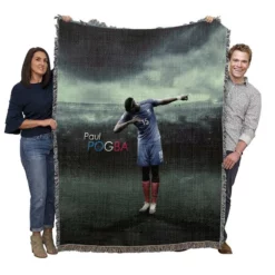 Sharp French Football Player Paul Pogba Woven Blanket