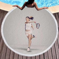 Simona Halep Hulking Tennis Round Beach Towel 1