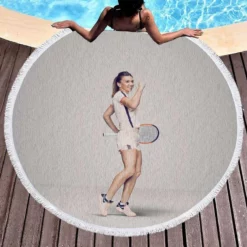 Simona Halep Humble Tennis Round Beach Towel 1