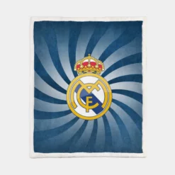 Soccer Ball Real Madrid Logo Sherpa Fleece Blanket 1