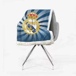 Soccer Ball Real Madrid Logo Sherpa Fleece Blanket 2