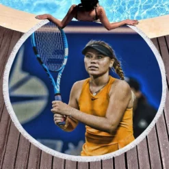 Sofia Kenin Popular Tennis Player Round Beach Towel 1