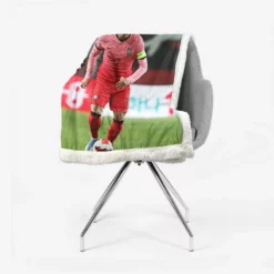 Son Heung Min Korean Fotballer Sherpa Fleece Blanket 2