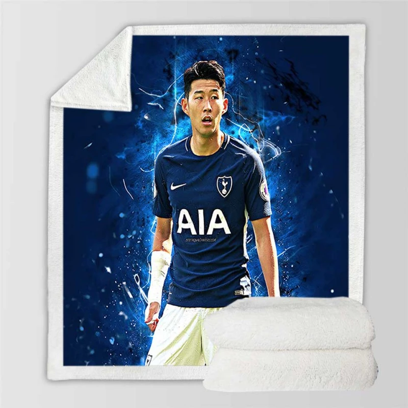 Son Heung Min Tottenham Football Player Sherpa Fleece Blanket