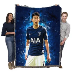 Son Heung Min Tottenham Football Player Woven Blanket