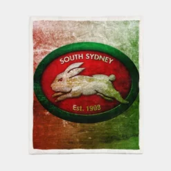 South Sydney Rabbitohs Logo Sherpa Fleece Blanket 1