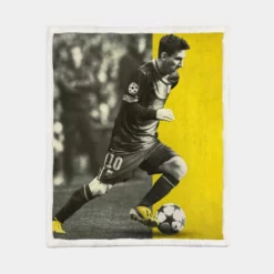 Spanish Barca Soccer Player Lionel Messi Sherpa Fleece Blanket 1