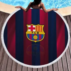 Spanish Football Club FC Barcelona Round Beach Towel 1