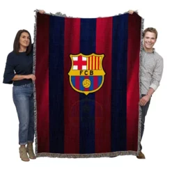 Spanish Football Club FC Barcelona Woven Blanket