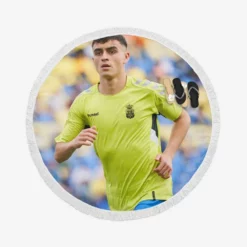 Spanish Professional Football Player Pedri Round Beach Towel