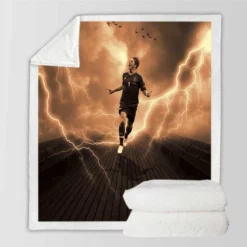 Spanish Strong Soccer Player Fernando Torres Sherpa Fleece Blanket