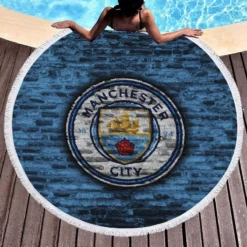 Spirited Football Club Manchester City Logo Round Beach Towel 1