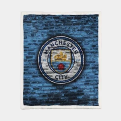 Spirited Football Club Manchester City Logo Sherpa Fleece Blanket 1